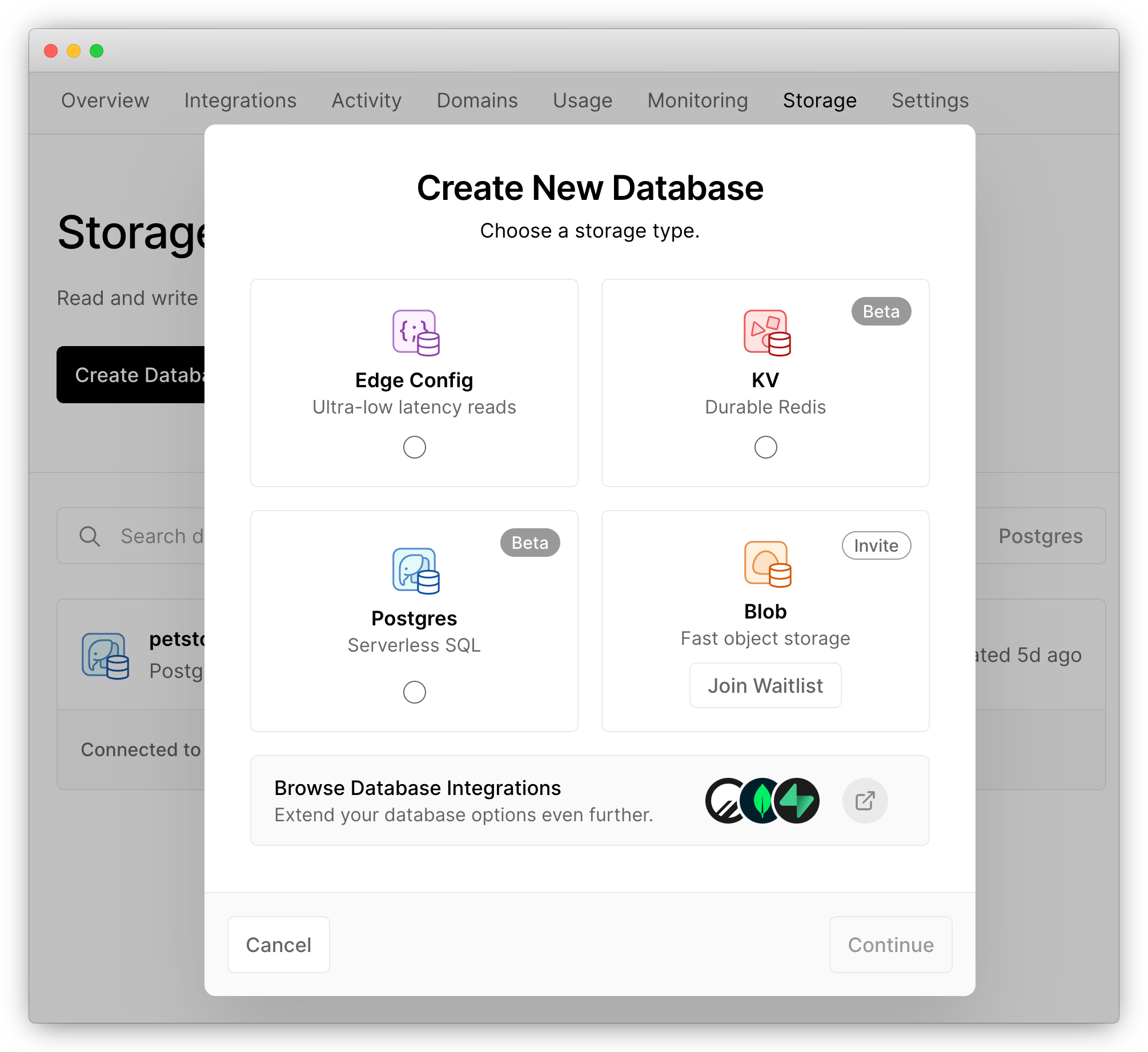 Create database step 1