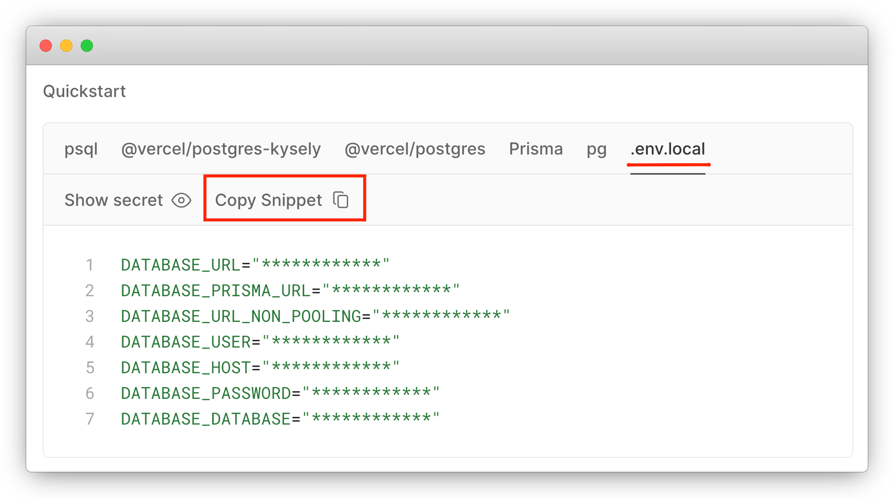 Database env